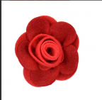 Classic felt  rose Brooch - Red