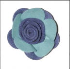 Classic felt  rose Brooch -Blue 